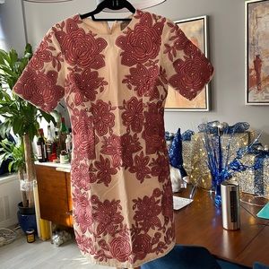 Asos shirt sleeve dress. Pink flowers stud embroidery. Size 4.